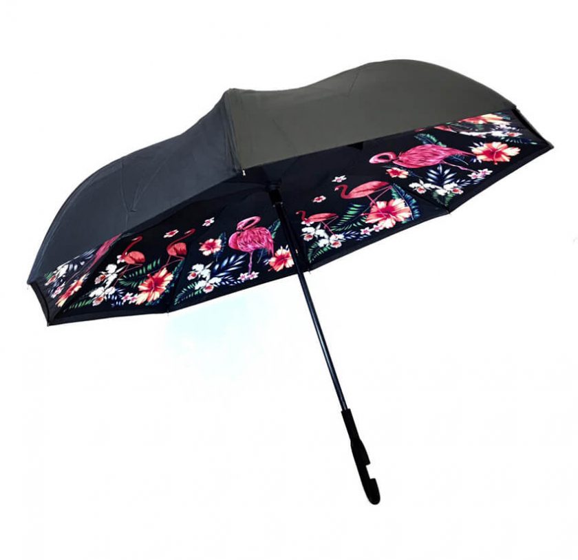 Paraguas-reversible-flamencos-negro