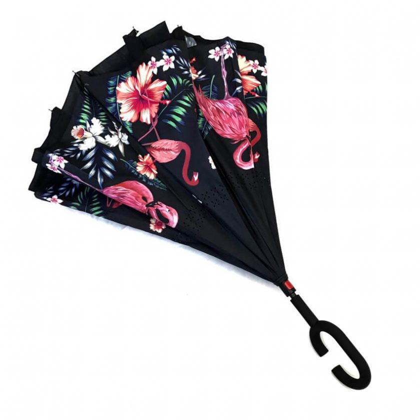 Paraguas-reversible-flamencos-negro