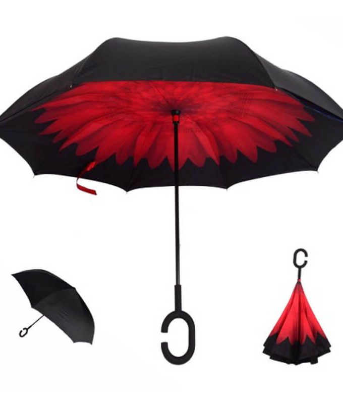Paraguas reversible rojo