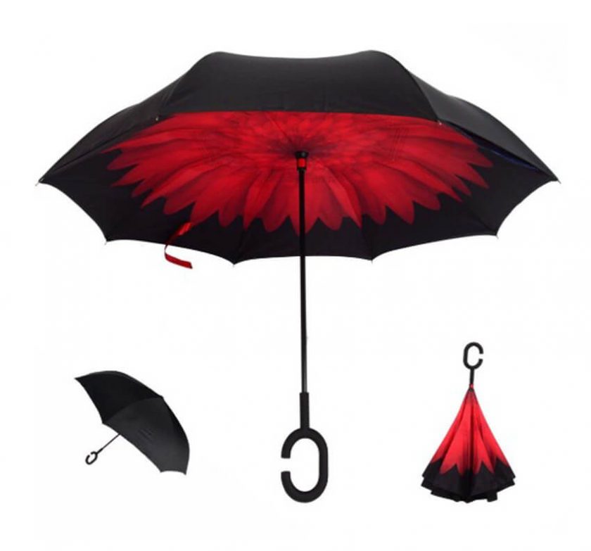 Paraguas reversible rojo